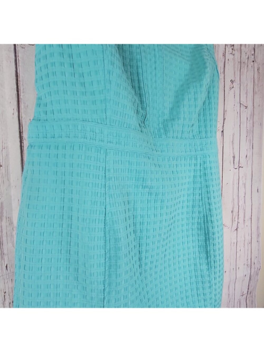 Liz Claiborne Dress sz 16 Teal Basketweave Knee Length Pockets Lined Work Office - Picture 5 of 14